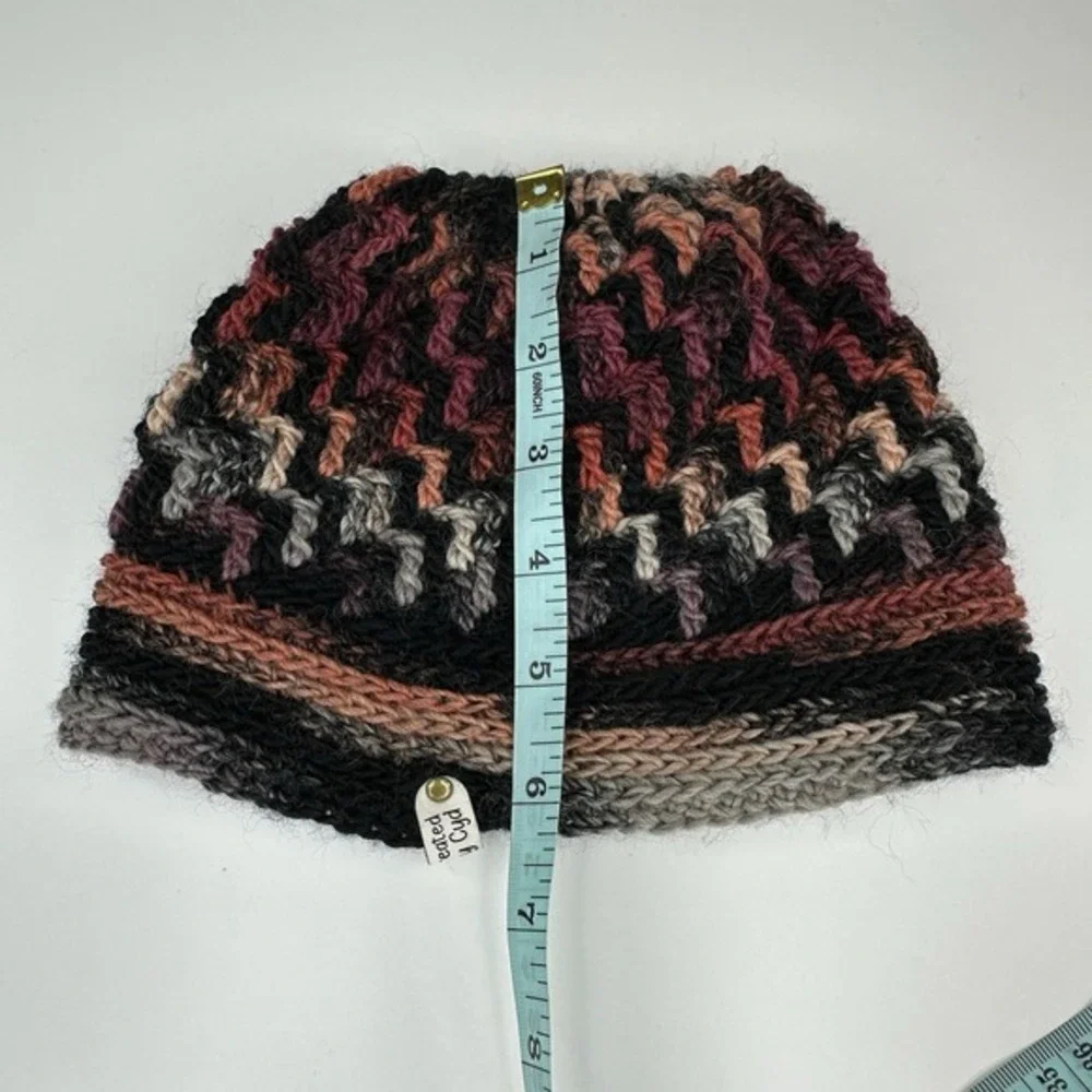Created by Cyd Handmade Knit Beanie Alpaca Wool Chevron Zig Zag‎ Winter Hat NEW